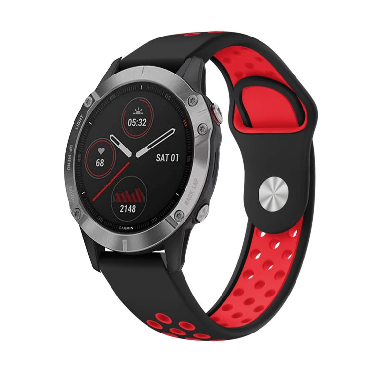 Bracelet de montre en silicone respirant sport 22 mm, For Garmin EPIX Gen 2, For Garmin Approach S62, For Garmin Fenix 6 GPS, For Garmin Fenix 6 Pro GPS, For Garmin Fenix 6 Sapphire GPS, For Garmin Fenix 5