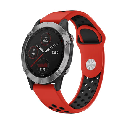 Bracelet de montre en silicone respirant sport 22 mm, For Garmin EPIX Gen 2, For Garmin Approach S62, For Garmin Fenix 6 GPS, For Garmin Fenix 6 Pro GPS, For Garmin Fenix 6 Sapphire GPS, For Garmin Fenix 5
