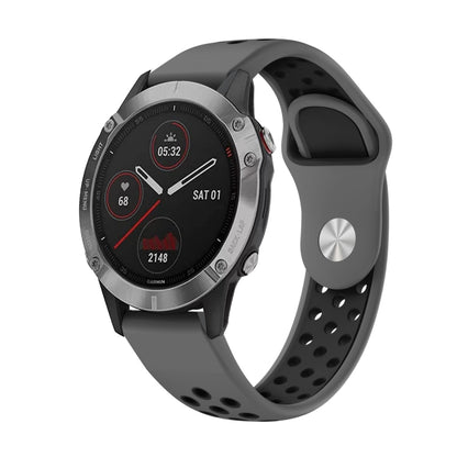 Bracelet de montre en silicone respirant sport 22 mm, For Garmin EPIX Gen 2, For Garmin Approach S62, For Garmin Fenix 6 GPS, For Garmin Fenix 6 Pro GPS, For Garmin Fenix 6 Sapphire GPS, For Garmin Fenix 5