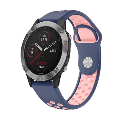 Bracelet de montre en silicone respirant sport 22 mm, For Garmin EPIX Gen 2, For Garmin Approach S62, For Garmin Fenix 6 GPS, For Garmin Fenix 6 Pro GPS, For Garmin Fenix 6 Sapphire GPS, For Garmin Fenix 5
