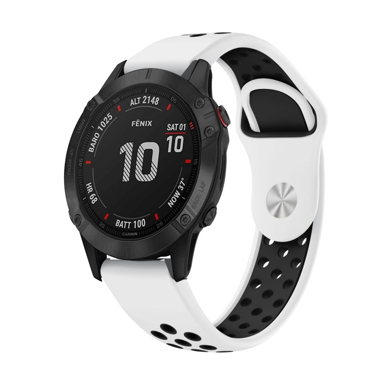 Bracelet de montre en silicone respirant sport 22 mm, For Garmin EPIX Gen 2, For Garmin Approach S62, For Garmin Fenix 6 GPS, For Garmin Fenix 6 Pro GPS, For Garmin Fenix 6 Sapphire GPS, For Garmin Fenix 5