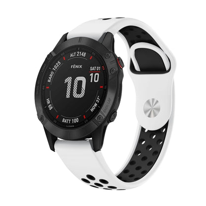 Bracelet de montre en silicone respirant sport 22 mm, For Garmin EPIX Gen 2, For Garmin Approach S62, For Garmin Fenix 6 GPS, For Garmin Fenix 6 Pro GPS, For Garmin Fenix 6 Sapphire GPS, For Garmin Fenix 5