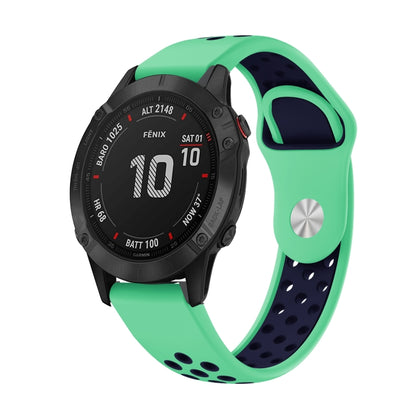 Bracelet de montre en silicone respirant sport 22 mm, For Garmin EPIX Gen 2, For Garmin Approach S62, For Garmin Fenix 6 GPS, For Garmin Fenix 6 Pro GPS, For Garmin Fenix 6 Sapphire GPS, For Garmin Fenix 5