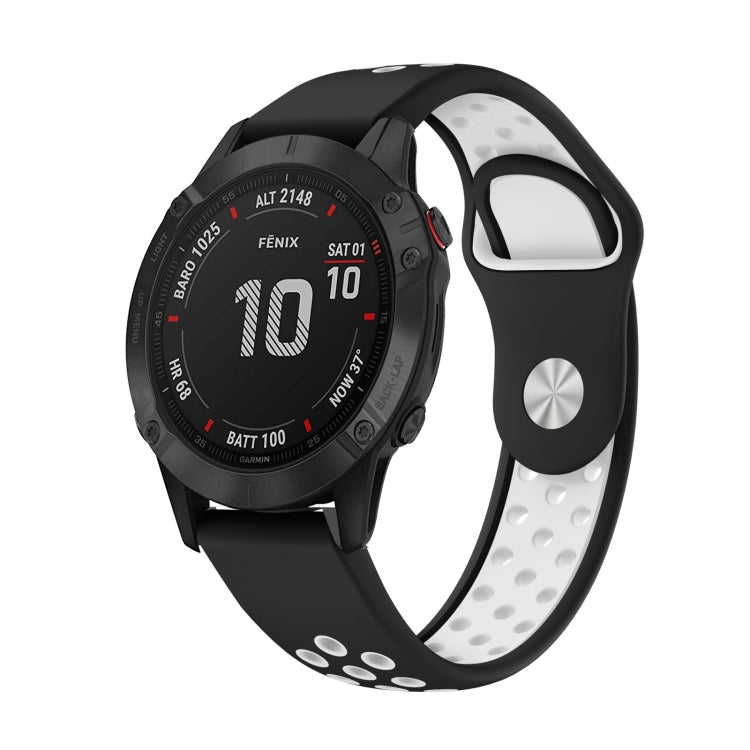 Bracelet de montre en silicone respirant sport 22 mm, For Garmin EPIX Gen 2, For Garmin Approach S62, For Garmin Fenix 6 GPS, For Garmin Fenix 6 Pro GPS, For Garmin Fenix 6 Sapphire GPS, For Garmin Fenix 5