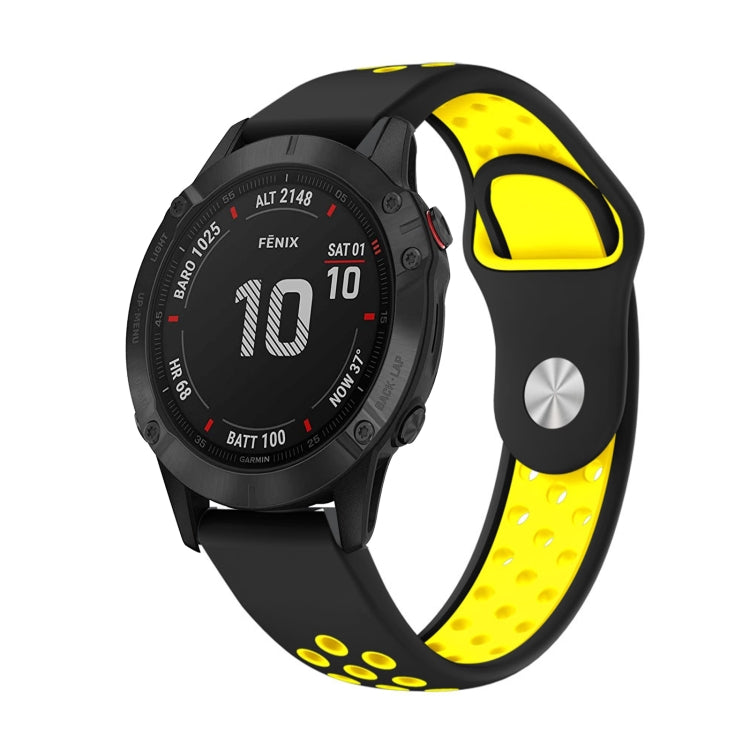 Bracelet de montre en silicone respirant sport 22 mm, For Garmin EPIX Gen 2, For Garmin Approach S62, For Garmin Fenix 6 GPS, For Garmin Fenix 6 Pro GPS, For Garmin Fenix 6 Sapphire GPS, For Garmin Fenix 5