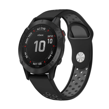 Bracelet de montre en silicone respirant sport 22 mm, For Garmin EPIX Gen 2, For Garmin Approach S62, For Garmin Fenix 6 GPS, For Garmin Fenix 6 Pro GPS, For Garmin Fenix 6 Sapphire GPS, For Garmin Fenix 5