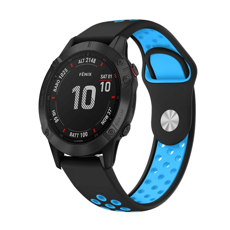Bracelet de montre en silicone respirant sport 22 mm, For Garmin EPIX Gen 2, For Garmin Approach S62, For Garmin Fenix 6 GPS, For Garmin Fenix 6 Pro GPS, For Garmin Fenix 6 Sapphire GPS, For Garmin Fenix 5