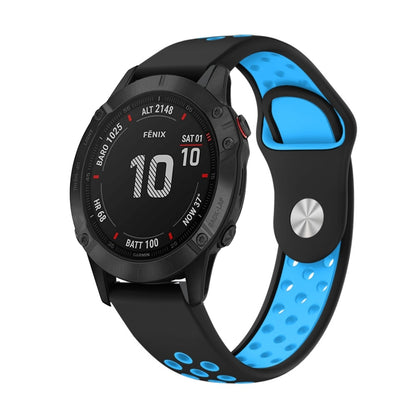 Bracelet de montre en silicone respirant sport 22 mm, For Garmin EPIX Gen 2, For Garmin Approach S62, For Garmin Fenix 6 GPS, For Garmin Fenix 6 Pro GPS, For Garmin Fenix 6 Sapphire GPS, For Garmin Fenix 5