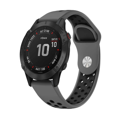 Bracelet de montre en silicone respirant sport 22 mm, For Garmin EPIX Gen 2, For Garmin Approach S62, For Garmin Fenix 6 GPS, For Garmin Fenix 6 Pro GPS, For Garmin Fenix 6 Sapphire GPS, For Garmin Fenix 5