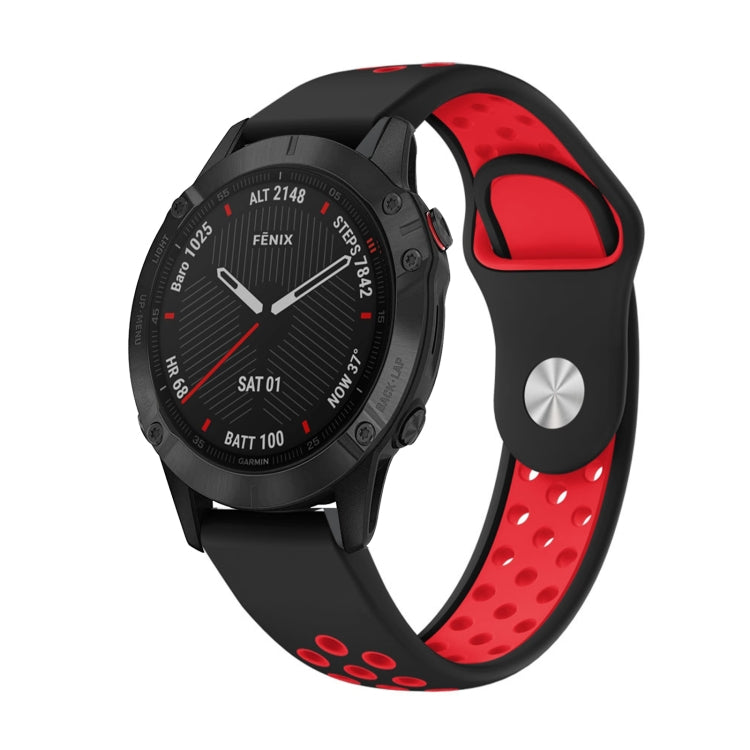 Bracelet de montre en silicone respirant sport 22 mm, For Garmin EPIX Gen 2, For Garmin Approach S62, For Garmin Fenix 6 GPS, For Garmin Fenix 6 Pro GPS, For Garmin Fenix 6 Sapphire GPS, For Garmin Fenix 5