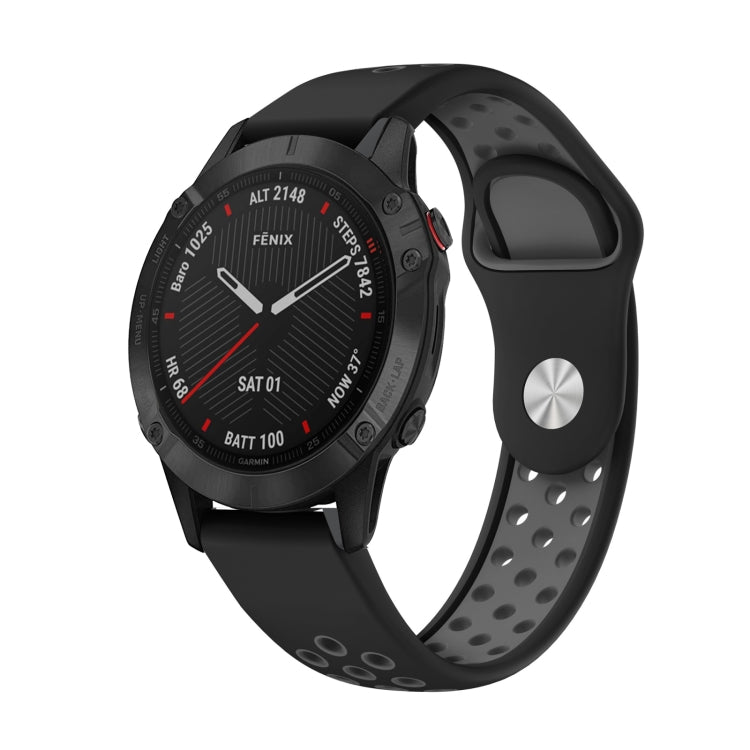 Bracelet de montre en silicone respirant sport 22 mm, For Garmin EPIX Gen 2, For Garmin Approach S62, For Garmin Fenix 6 GPS, For Garmin Fenix 6 Pro GPS, For Garmin Fenix 6 Sapphire GPS, For Garmin Fenix 5