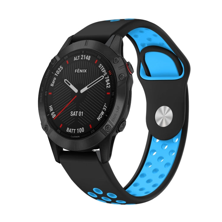 Bracelet de montre en silicone respirant sport 22 mm, For Garmin EPIX Gen 2, For Garmin Approach S62, For Garmin Fenix 6 GPS, For Garmin Fenix 6 Pro GPS, For Garmin Fenix 6 Sapphire GPS, For Garmin Fenix 5