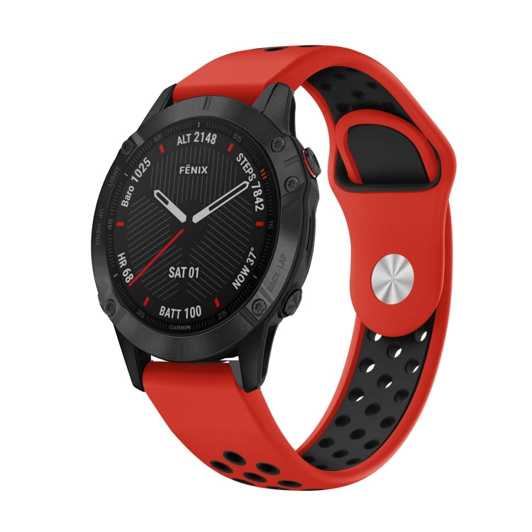 Bracelet de montre en silicone respirant sport 22 mm, For Garmin EPIX Gen 2, For Garmin Approach S62, For Garmin Fenix 6 GPS, For Garmin Fenix 6 Pro GPS, For Garmin Fenix 6 Sapphire GPS, For Garmin Fenix 5