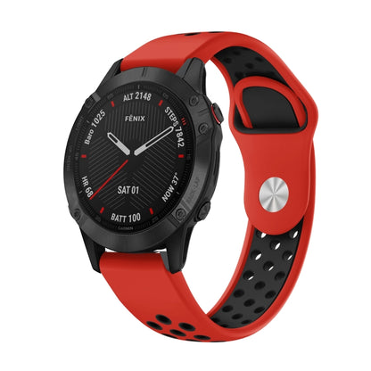 Bracelet de montre en silicone respirant sport 22 mm, For Garmin EPIX Gen 2, For Garmin Approach S62, For Garmin Fenix 6 GPS, For Garmin Fenix 6 Pro GPS, For Garmin Fenix 6 Sapphire GPS, For Garmin Fenix 5