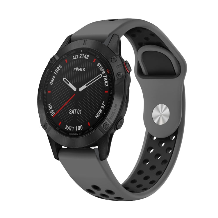 Bracelet de montre en silicone respirant sport 22 mm, For Garmin EPIX Gen 2, For Garmin Approach S62, For Garmin Fenix 6 GPS, For Garmin Fenix 6 Pro GPS, For Garmin Fenix 6 Sapphire GPS, For Garmin Fenix 5