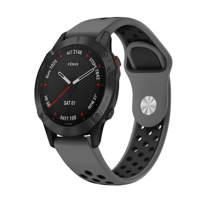 Bracelet de montre en silicone respirant sport 22 mm, For Garmin EPIX Gen 2, For Garmin Approach S62, For Garmin Fenix 6 GPS, For Garmin Fenix 6 Pro GPS, For Garmin Fenix 6 Sapphire GPS, For Garmin Fenix 5