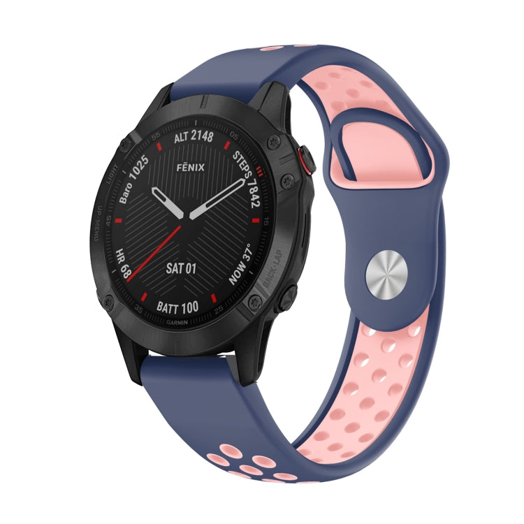 Bracelet de montre en silicone respirant sport 22 mm, For Garmin EPIX Gen 2, For Garmin Approach S62, For Garmin Fenix 6 GPS, For Garmin Fenix 6 Pro GPS, For Garmin Fenix 6 Sapphire GPS, For Garmin Fenix 5