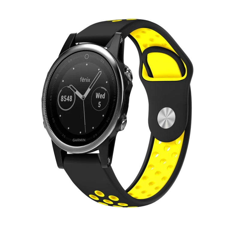 Bracelet de montre en silicone respirant sport 22 mm, For Garmin EPIX Gen 2, For Garmin Approach S62, For Garmin Fenix 6 GPS, For Garmin Fenix 6 Pro GPS, For Garmin Fenix 6 Sapphire GPS, For Garmin Fenix 5