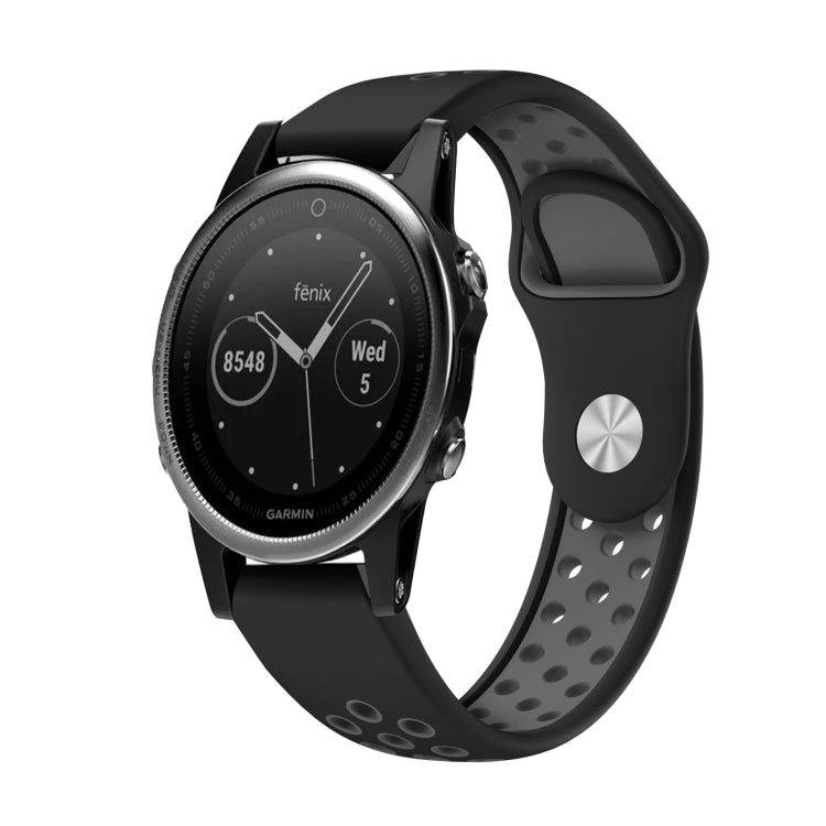 Bracelet de montre en silicone respirant sport 22 mm, For Garmin EPIX Gen 2, For Garmin Approach S62, For Garmin Fenix 6 GPS, For Garmin Fenix 6 Pro GPS, For Garmin Fenix 6 Sapphire GPS, For Garmin Fenix 5