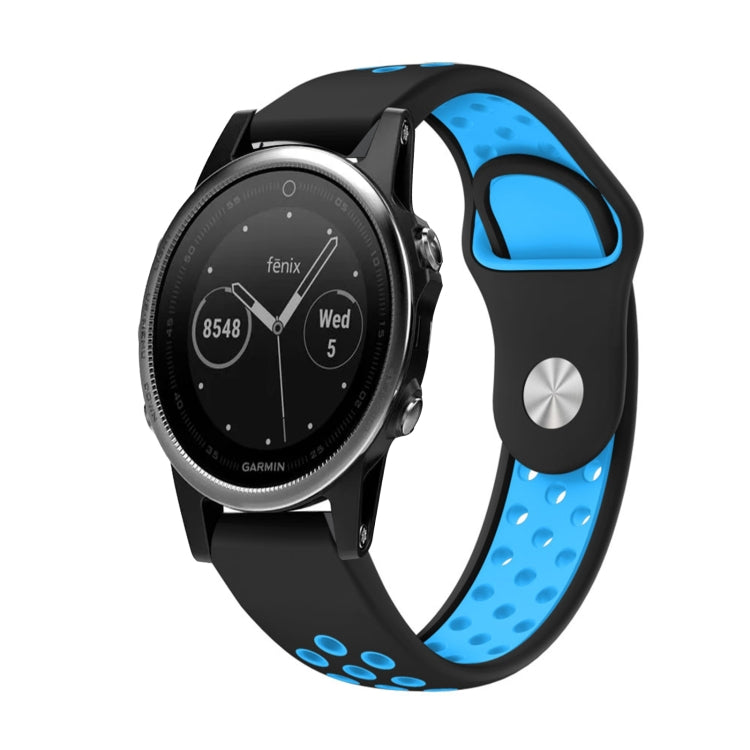 Bracelet de montre en silicone respirant sport 22 mm, For Garmin EPIX Gen 2, For Garmin Approach S62, For Garmin Fenix 6 GPS, For Garmin Fenix 6 Pro GPS, For Garmin Fenix 6 Sapphire GPS, For Garmin Fenix 5