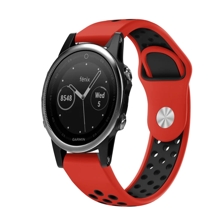 Bracelet de montre en silicone respirant sport 22 mm, For Garmin EPIX Gen 2, For Garmin Approach S62, For Garmin Fenix 6 GPS, For Garmin Fenix 6 Pro GPS, For Garmin Fenix 6 Sapphire GPS, For Garmin Fenix 5