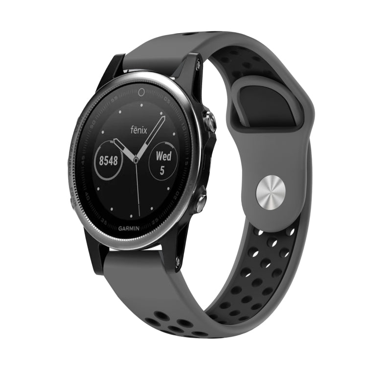 Bracelet de montre en silicone respirant sport 22 mm, For Garmin EPIX Gen 2, For Garmin Approach S62, For Garmin Fenix 6 GPS, For Garmin Fenix 6 Pro GPS, For Garmin Fenix 6 Sapphire GPS, For Garmin Fenix 5