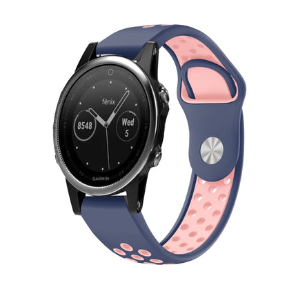 Bracelet de montre en silicone respirant sport 22 mm, For Garmin EPIX Gen 2, For Garmin Approach S62, For Garmin Fenix 6 GPS, For Garmin Fenix 6 Pro GPS, For Garmin Fenix 6 Sapphire GPS, For Garmin Fenix 5