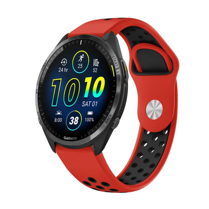 Bracelet de montre en silicone respirant sport 22 mm, For Garmin Forerunner 965, For Garmin Instinct 2, For Garmin Instinct, For Garmin Descent G1