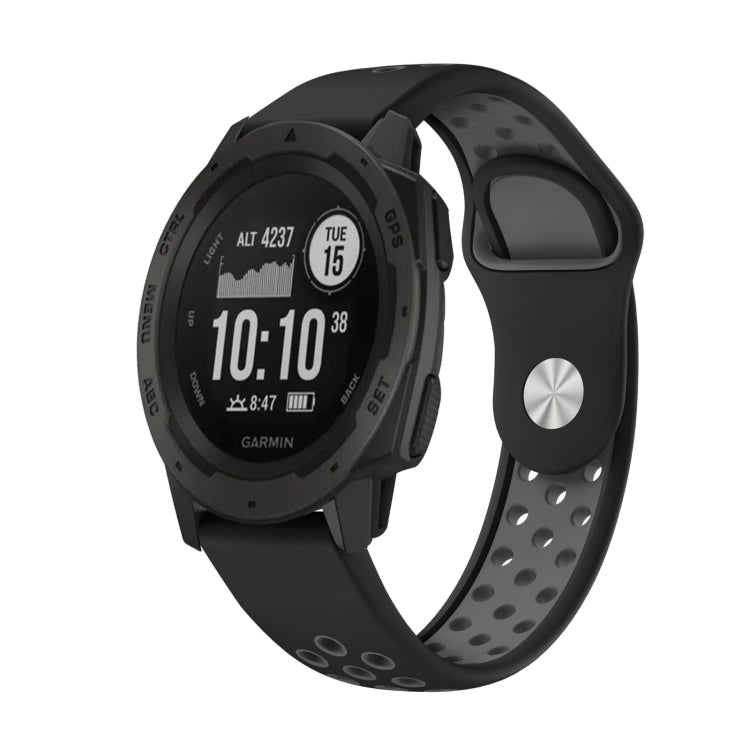 Bracelet de montre en silicone respirant sport 22 mm, For Garmin Forerunner 965, For Garmin Instinct 2, For Garmin Instinct, For Garmin Descent G1