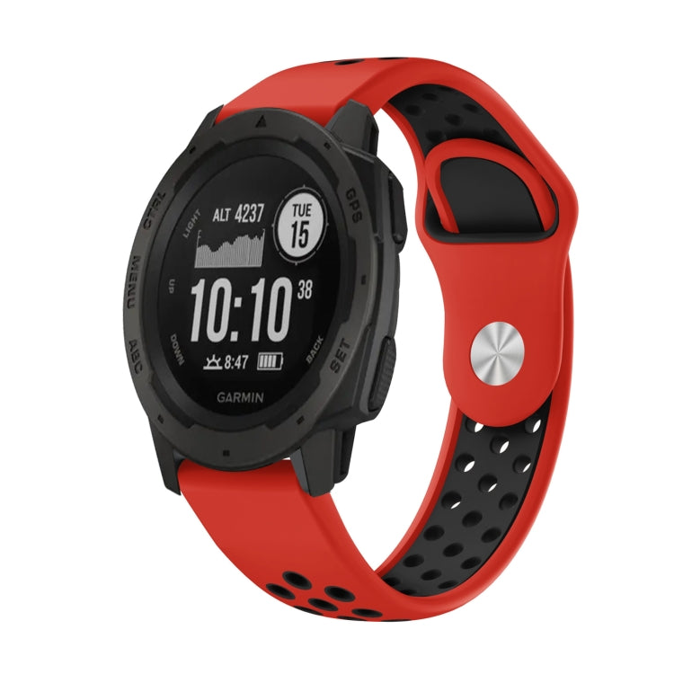 Bracelet de montre en silicone respirant sport 22 mm, For Garmin Forerunner 965, For Garmin Instinct 2, For Garmin Instinct, For Garmin Descent G1