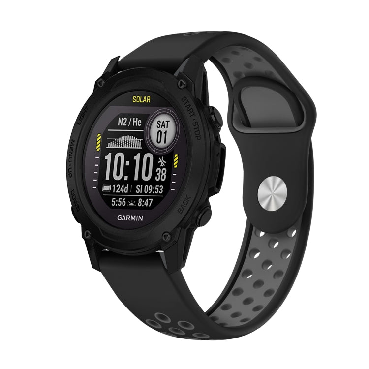 Bracelet de montre en silicone respirant sport 22 mm, For Garmin Forerunner 965, For Garmin Instinct 2, For Garmin Instinct, For Garmin Descent G1