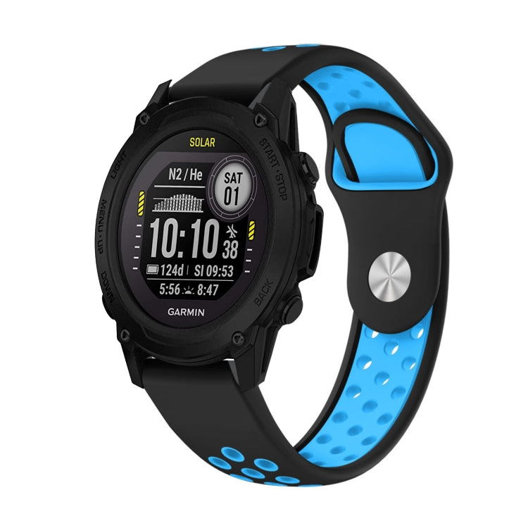 Bracelet de montre en silicone respirant sport 22 mm, For Garmin Forerunner 965, For Garmin Instinct 2, For Garmin Instinct, For Garmin Descent G1