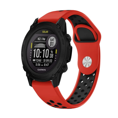 Bracelet de montre en silicone respirant sport 22 mm, For Garmin Forerunner 965, For Garmin Instinct 2, For Garmin Instinct, For Garmin Descent G1