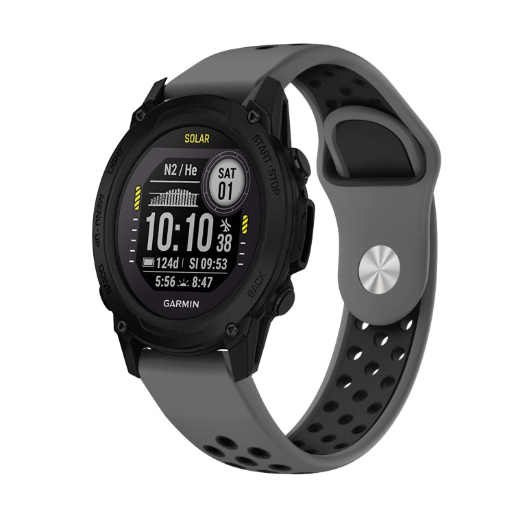 Bracelet de montre en silicone respirant sport 22 mm, For Garmin Forerunner 965, For Garmin Instinct 2, For Garmin Instinct, For Garmin Descent G1
