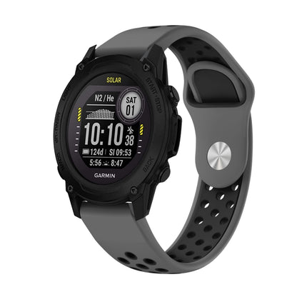 Bracelet de montre en silicone respirant sport 22 mm, For Garmin Forerunner 965, For Garmin Instinct 2, For Garmin Instinct, For Garmin Descent G1
