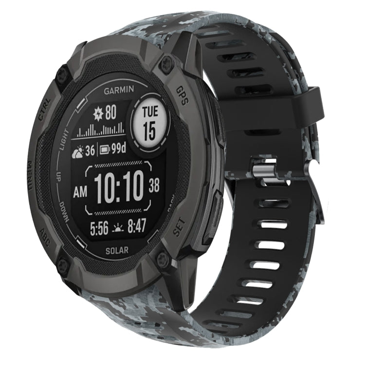 Bracelet de montre en silicone imprimé camouflage 26 mm, For Garmin Instinct 2X Solar, For Garmin D2 Delta PX, For Garmin Tactix 7 Pro, For Garmin Tactix 7, For Garmin Fenix 7X, For Garmin Fenix 7X Solar, For Garmin Tactix Delta, For Garmin Enduro 2   ...
