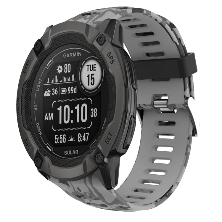 Bracelet de montre en silicone imprimé camouflage 26 mm, For Garmin Instinct 2X Solar, For Garmin D2 Delta PX, For Garmin Tactix 7 Pro, For Garmin Tactix 7, For Garmin Fenix 7X, For Garmin Fenix 7X Solar, For Garmin Tactix Delta, For Garmin Enduro 2   ...