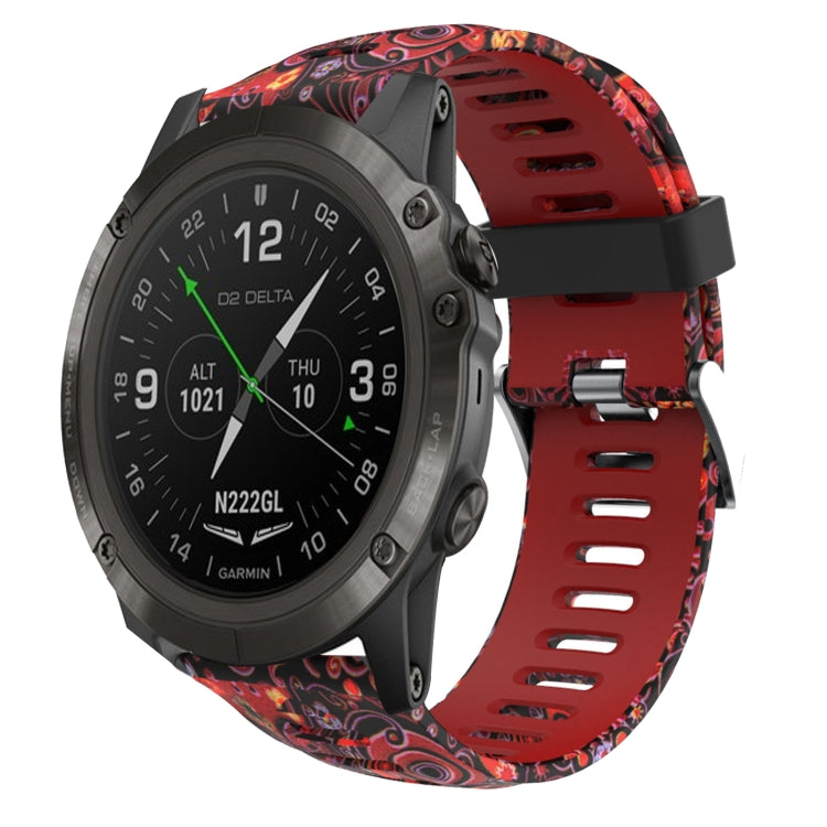 Bracelet de montre en silicone imprimé camouflage 26 mm, For Garmin Instinct 2X Solar, For Garmin D2 Delta PX, For Garmin Tactix 7 Pro, For Garmin Tactix 7, For Garmin Fenix 7X, For Garmin Fenix 7X Solar, For Garmin Tactix Delta, For Garmin Enduro 2   ...