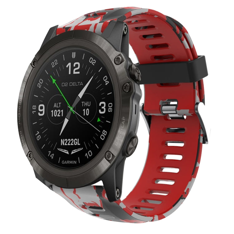 Bracelet de montre en silicone imprimé camouflage 26 mm, For Garmin Instinct 2X Solar, For Garmin D2 Delta PX, For Garmin Tactix 7 Pro, For Garmin Tactix 7, For Garmin Fenix 7X, For Garmin Fenix 7X Solar, For Garmin Tactix Delta, For Garmin Enduro 2   ...