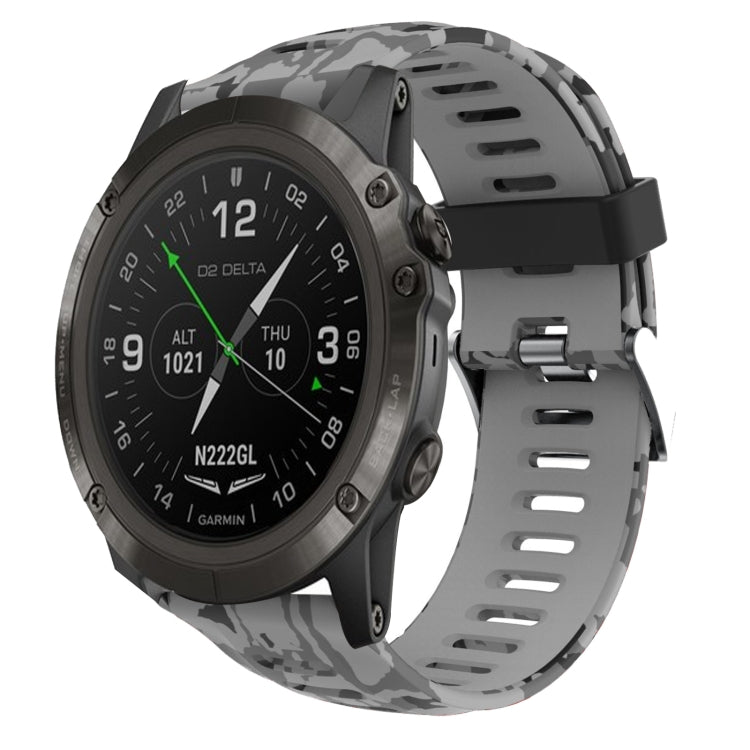 Bracelet de montre en silicone imprimé camouflage 26 mm, For Garmin Instinct 2X Solar, For Garmin D2 Delta PX, For Garmin Tactix 7 Pro, For Garmin Tactix 7, For Garmin Fenix 7X, For Garmin Fenix 7X Solar, For Garmin Tactix Delta, For Garmin Enduro 2   ...