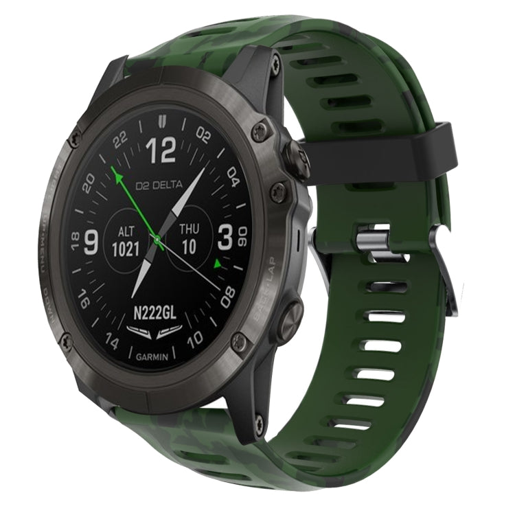 Bracelet de montre en silicone imprimé camouflage 26 mm, For Garmin Instinct 2X Solar, For Garmin D2 Delta PX, For Garmin Tactix 7 Pro, For Garmin Tactix 7, For Garmin Fenix 7X, For Garmin Fenix 7X Solar, For Garmin Tactix Delta, For Garmin Enduro 2   ...