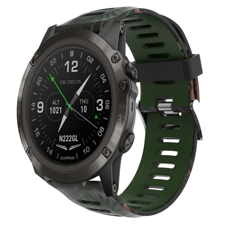 Bracelet de montre en silicone imprimé camouflage 26 mm, For Garmin Instinct 2X Solar, For Garmin D2 Delta PX, For Garmin Tactix 7 Pro, For Garmin Tactix 7, For Garmin Fenix 7X, For Garmin Fenix 7X Solar, For Garmin Tactix Delta, For Garmin Enduro 2   ...