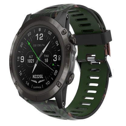 Bracelet de montre en silicone imprimé camouflage 26 mm, For Garmin Instinct 2X Solar, For Garmin D2 Delta PX, For Garmin Tactix 7 Pro, For Garmin Tactix 7, For Garmin Fenix 7X, For Garmin Fenix 7X Solar, For Garmin Tactix Delta, For Garmin Enduro 2   ...