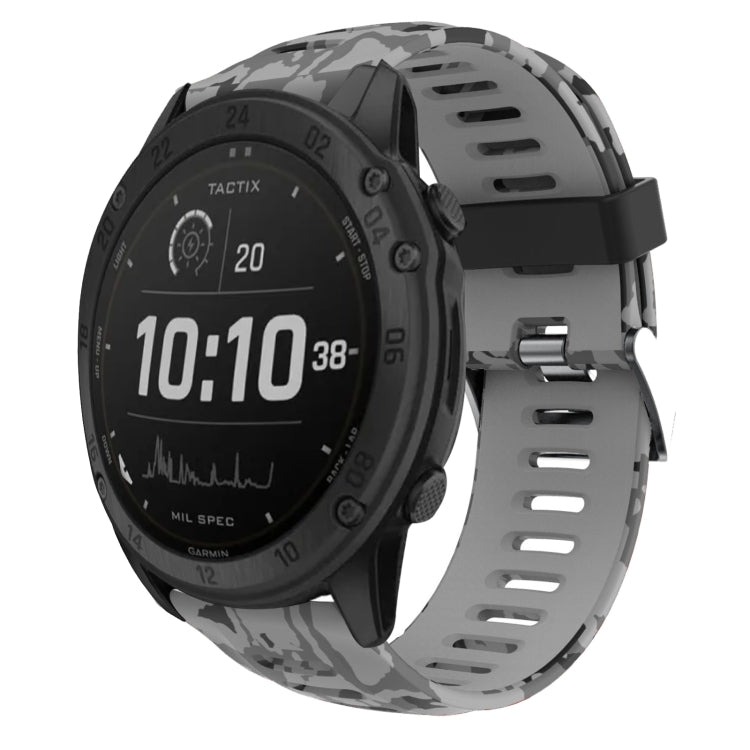 Bracelet de montre en silicone imprimé camouflage 26 mm, For Garmin Instinct 2X Solar, For Garmin D2 Delta PX, For Garmin Tactix 7 Pro, For Garmin Tactix 7, For Garmin Fenix 7X, For Garmin Fenix 7X Solar, For Garmin Tactix Delta, For Garmin Enduro 2   ...