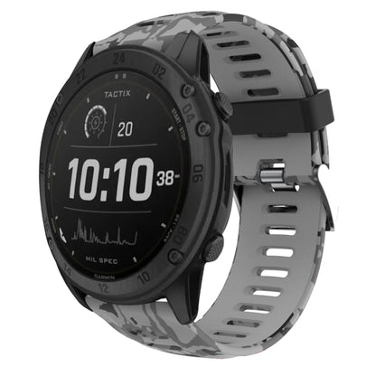 Bracelet de montre en silicone imprimé camouflage 26 mm, For Garmin Instinct 2X Solar, For Garmin D2 Delta PX, For Garmin Tactix 7 Pro, For Garmin Tactix 7, For Garmin Fenix 7X, For Garmin Fenix 7X Solar, For Garmin Tactix Delta, For Garmin Enduro 2   ...