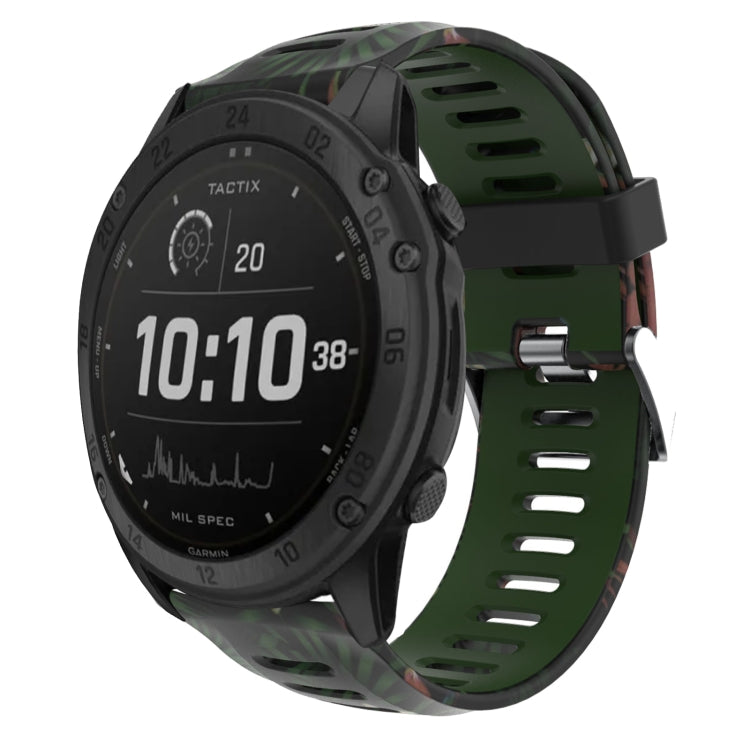 Bracelet de montre en silicone imprimé camouflage 26 mm, For Garmin Instinct 2X Solar, For Garmin D2 Delta PX, For Garmin Tactix 7 Pro, For Garmin Tactix 7, For Garmin Fenix 7X, For Garmin Fenix 7X Solar, For Garmin Tactix Delta, For Garmin Enduro 2   ...