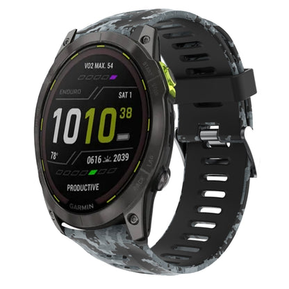 Bracelet de montre en silicone imprimé camouflage 26 mm, For Garmin Instinct 2X Solar, For Garmin D2 Delta PX, For Garmin Tactix 7 Pro, For Garmin Tactix 7, For Garmin Fenix 7X, For Garmin Fenix 7X Solar, For Garmin Tactix Delta, For Garmin Enduro 2   ...