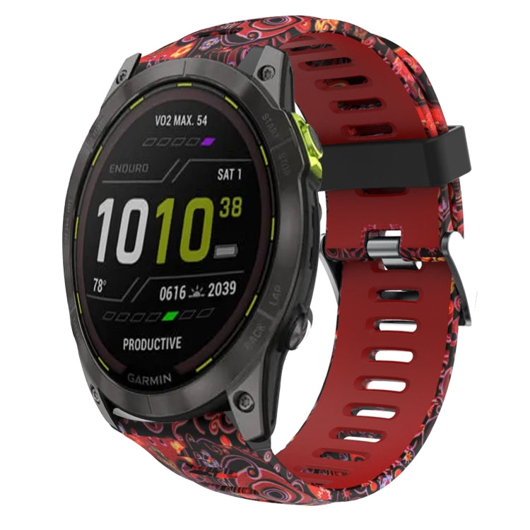 Bracelet de montre en silicone imprimé camouflage 26 mm, For Garmin Instinct 2X Solar, For Garmin D2 Delta PX, For Garmin Tactix 7 Pro, For Garmin Tactix 7, For Garmin Fenix 7X, For Garmin Fenix 7X Solar, For Garmin Tactix Delta, For Garmin Enduro 2   ...