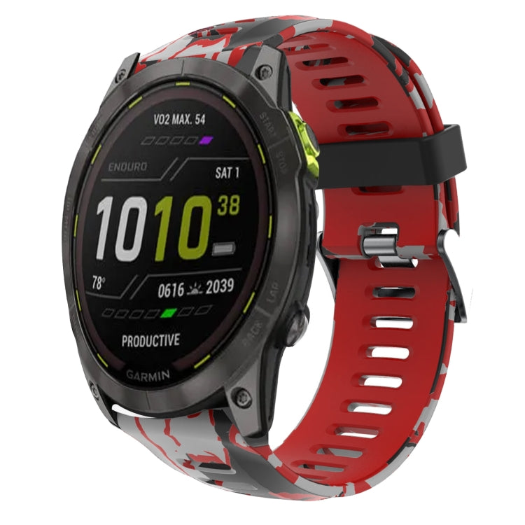 Bracelet de montre en silicone imprimé camouflage 26 mm, For Garmin Instinct 2X Solar, For Garmin D2 Delta PX, For Garmin Tactix 7 Pro, For Garmin Tactix 7, For Garmin Fenix 7X, For Garmin Fenix 7X Solar, For Garmin Tactix Delta, For Garmin Enduro 2   ...