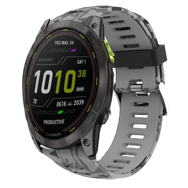 Bracelet de montre en silicone imprimé camouflage 26 mm, For Garmin Instinct 2X Solar, For Garmin D2 Delta PX, For Garmin Tactix 7 Pro, For Garmin Tactix 7, For Garmin Fenix 7X, For Garmin Fenix 7X Solar, For Garmin Tactix Delta, For Garmin Enduro 2   ...
